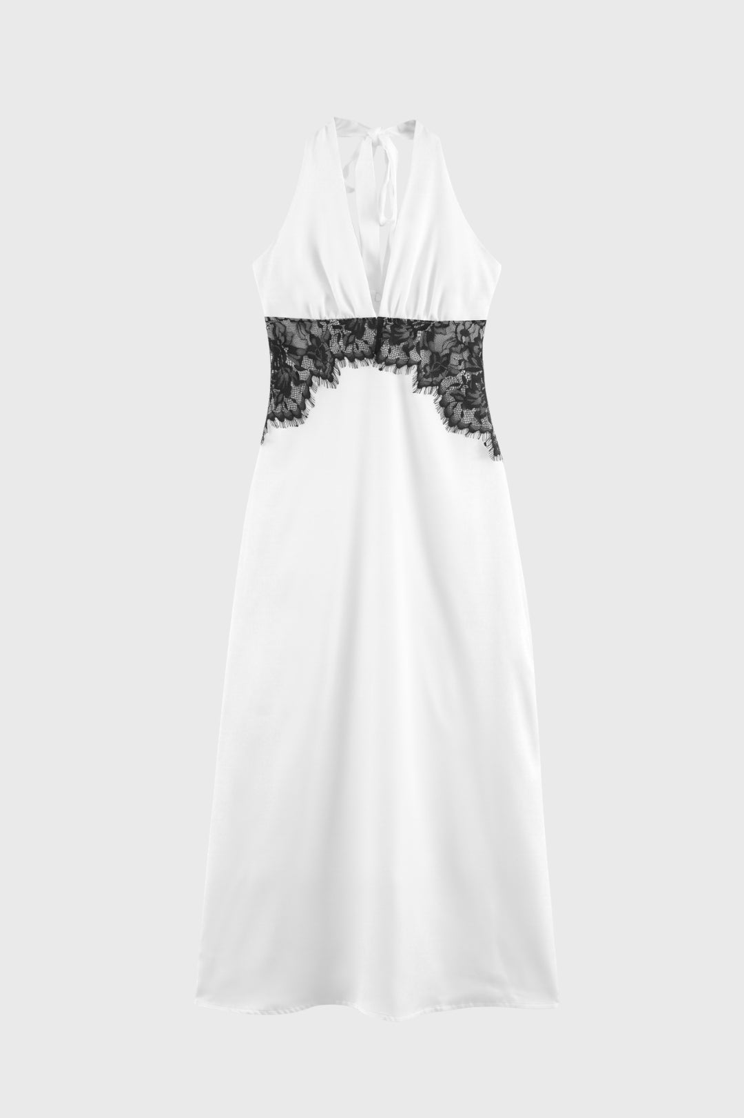 Robe Midi Femme - Col Halter avec Contrastée | Chic