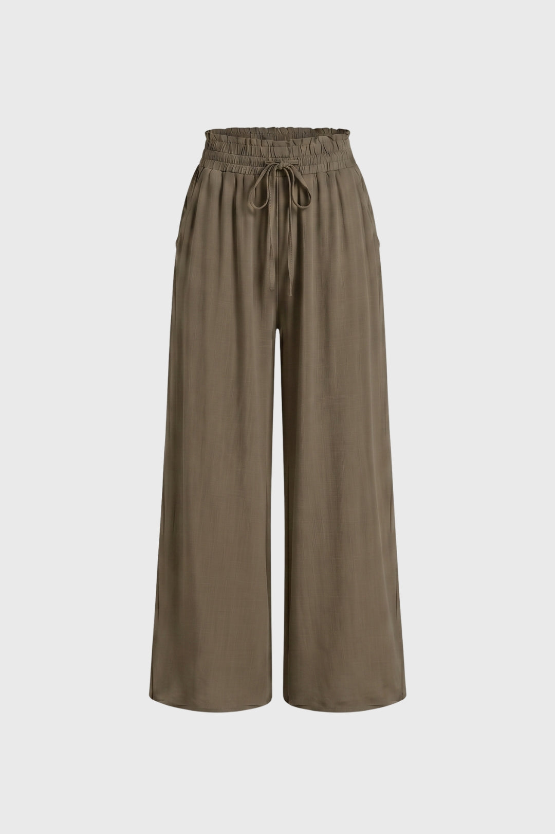 Pantalon Femme - Fluide Taille Haute avec Cordon | Confortable
