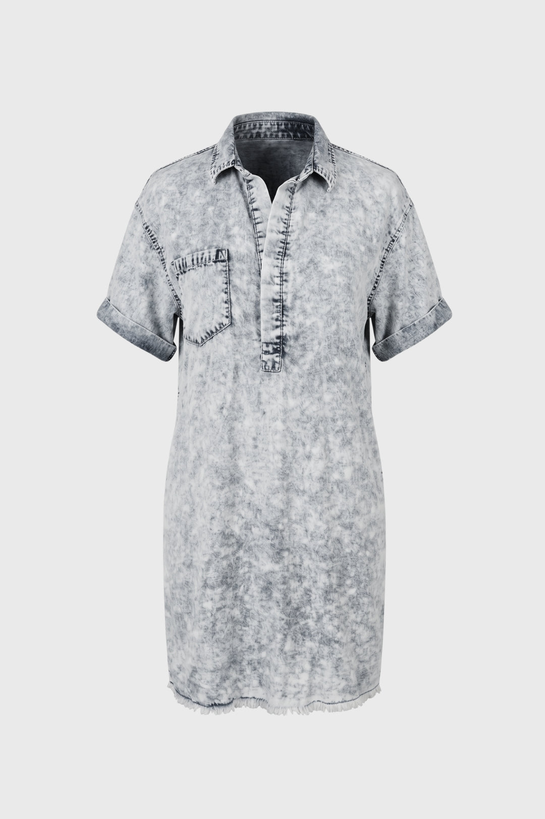 Robe Chemise Femme - Effet Délavé Manches Courtes | Casual