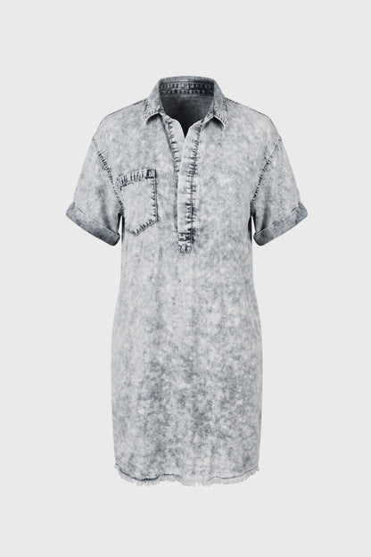 Robe Chemise Femme - Effet Délavé Manches Courtes | Casual