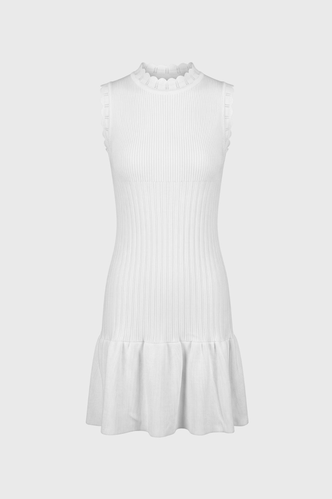 Robe mini Femme - Texture Côtelée Col Montant | Élégant