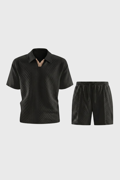 Ensemble Homme - Polo Texturé avec Bermuda Assorti | Élégant