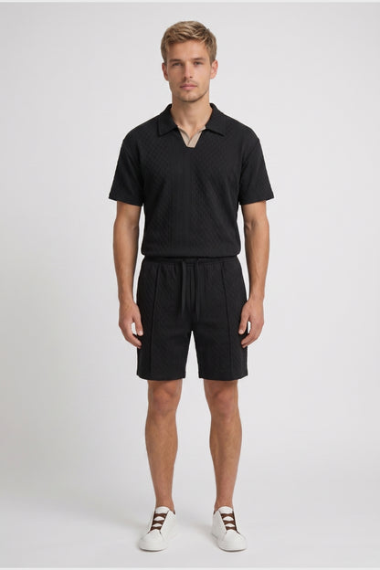 Ensemble Homme - Polo Texturé avec Bermuda Assorti | Élégant