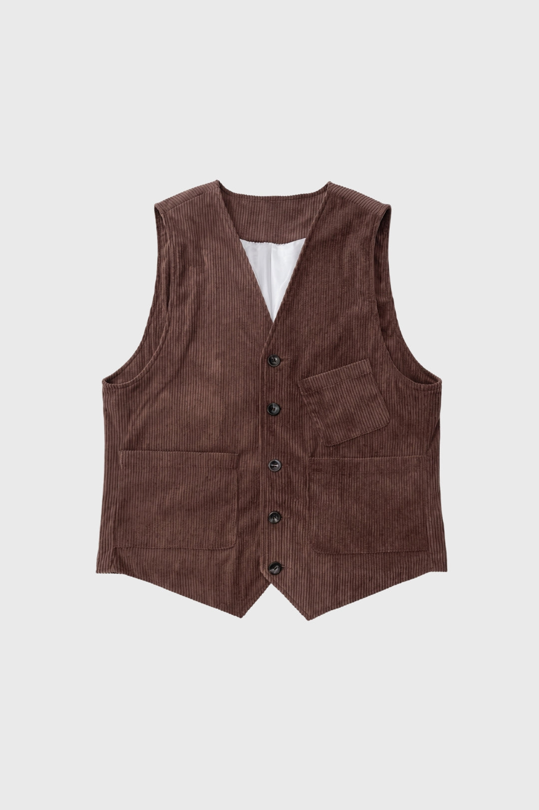 Gilet Homme - Côtelé Col V avec Poches Boutonnées | Classique