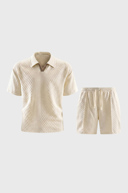 Ensemble Homme - Polo Texturé avec Bermuda Assorti | Élégant