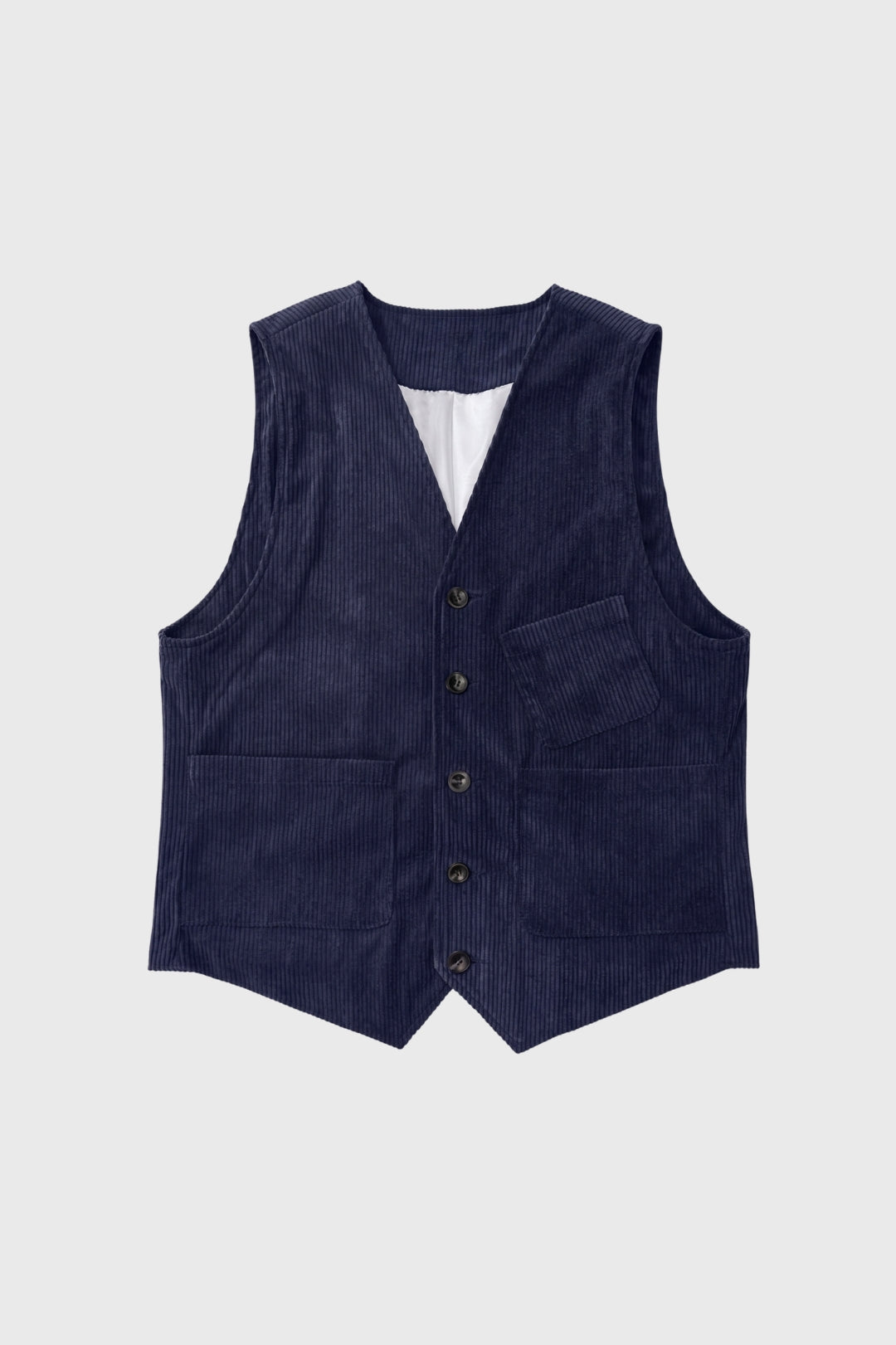 Gilet Homme - Côtelé Col V avec Poches Boutonnées | Classique