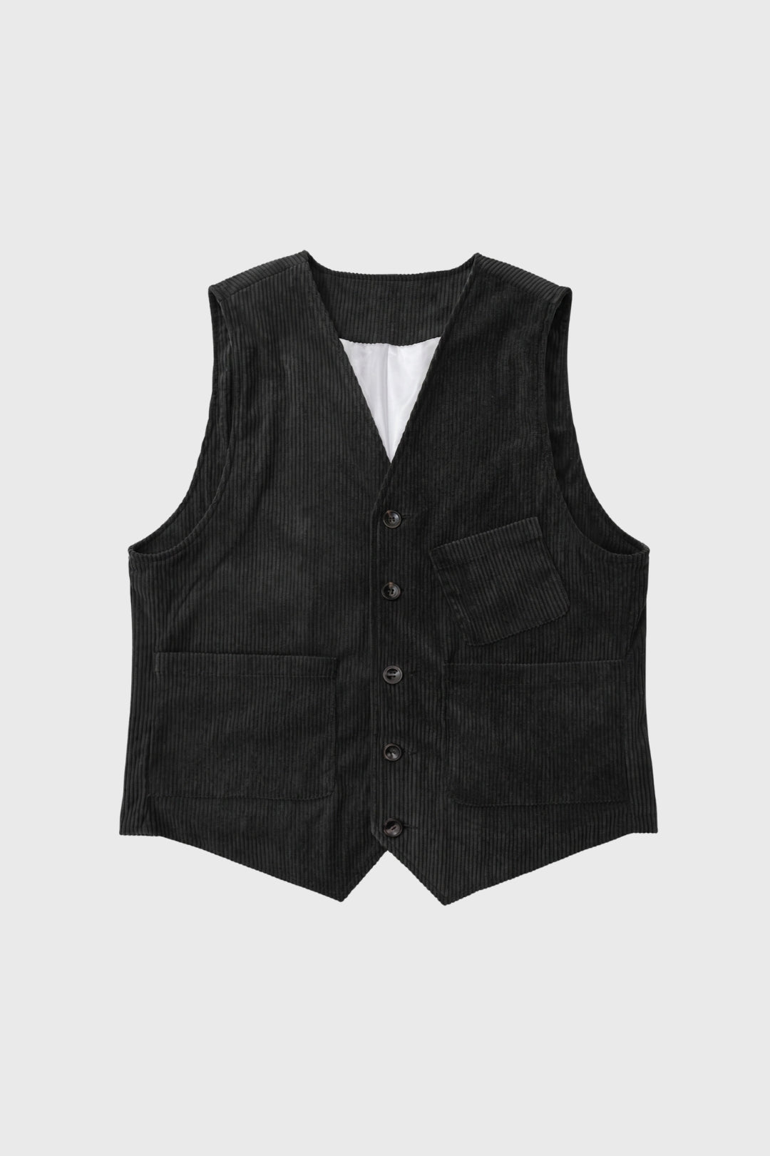 Gilet Homme - Côtelé Col V avec Poches Boutonnées | Classique