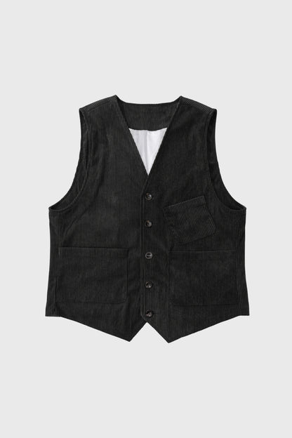 Gilet Homme - Côtelé Col V avec Poches Boutonnées | Classique