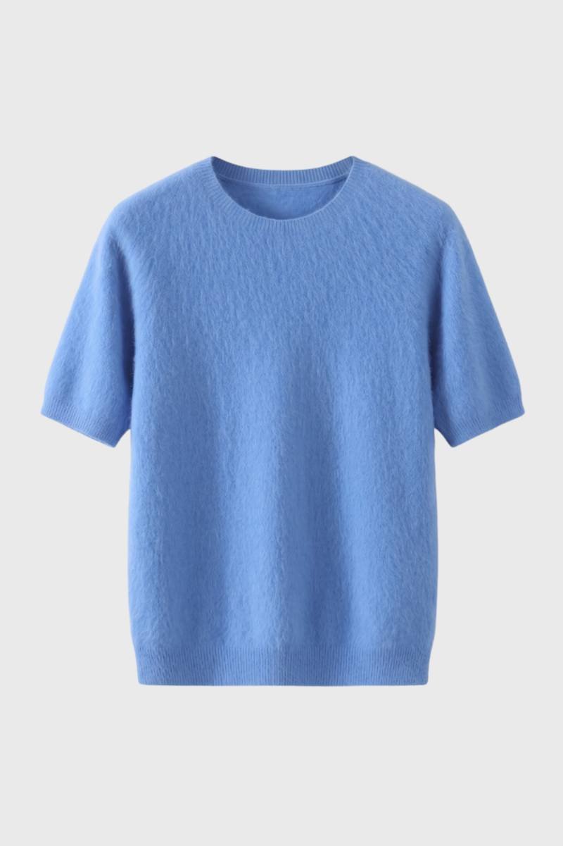 Pull Homme - Manches Courtes Col Rond | Décontracté — Bleu
