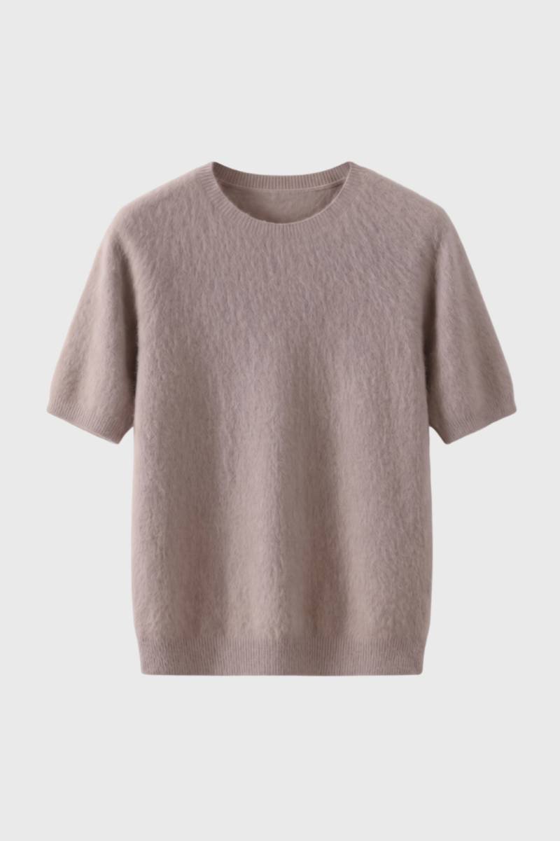 Pull Homme - Manches Courtes Col Rond | Décontracté — Taupe