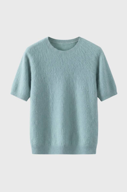 Pull Homme - Manches Courtes Col Rond | Décontracté — Vert Clair