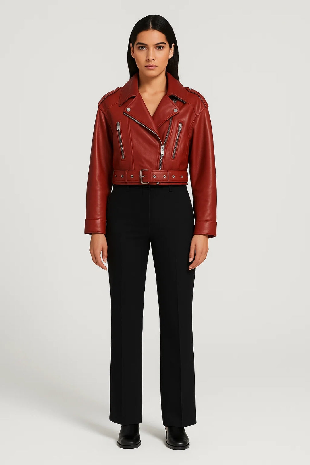 Vestes Mi-Saison | Blouson motard court pour femme | Tendance audacieuse et structurée