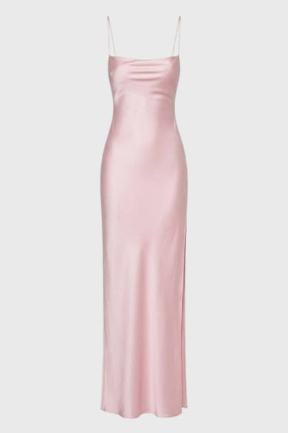 Robe Maxi Femme - Élégante Bretelles Fines | Cocktail — Rose