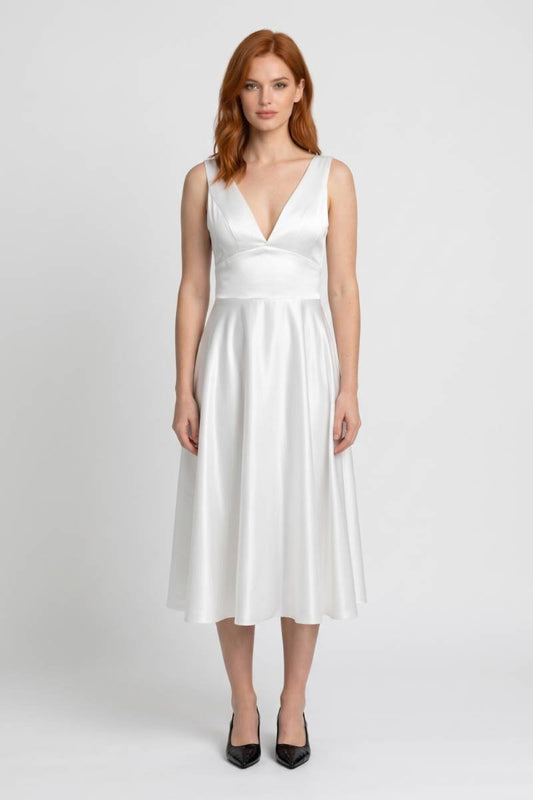Robe midi Femme - Décolleté V Profond Taille Empire | Élégant