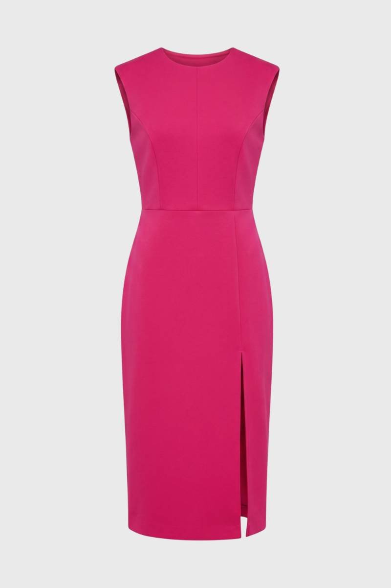 Robe midi Femme - Sans Manches avec Fente Latérale | Élégant — Rose Vif