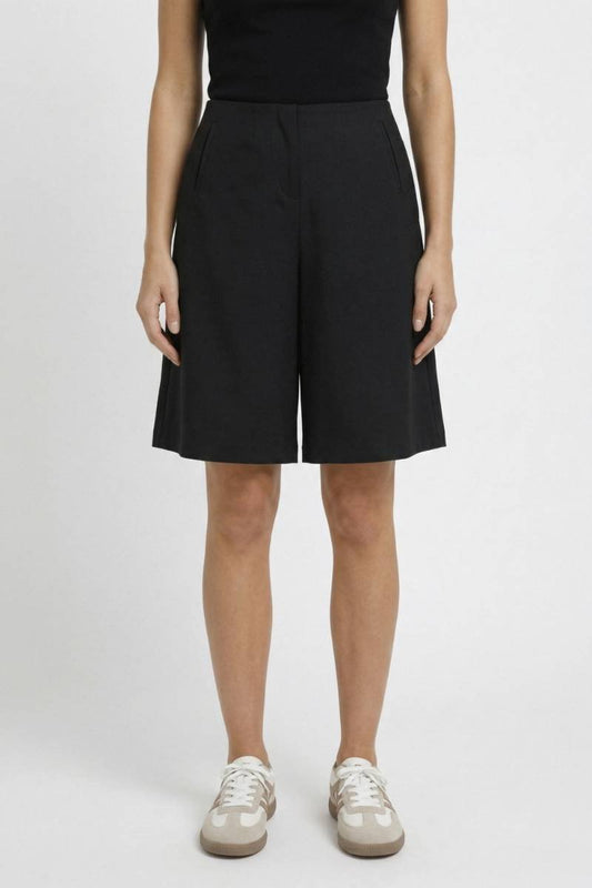 Short Femme - Taille Haute avec Poches | Élégant — Noir