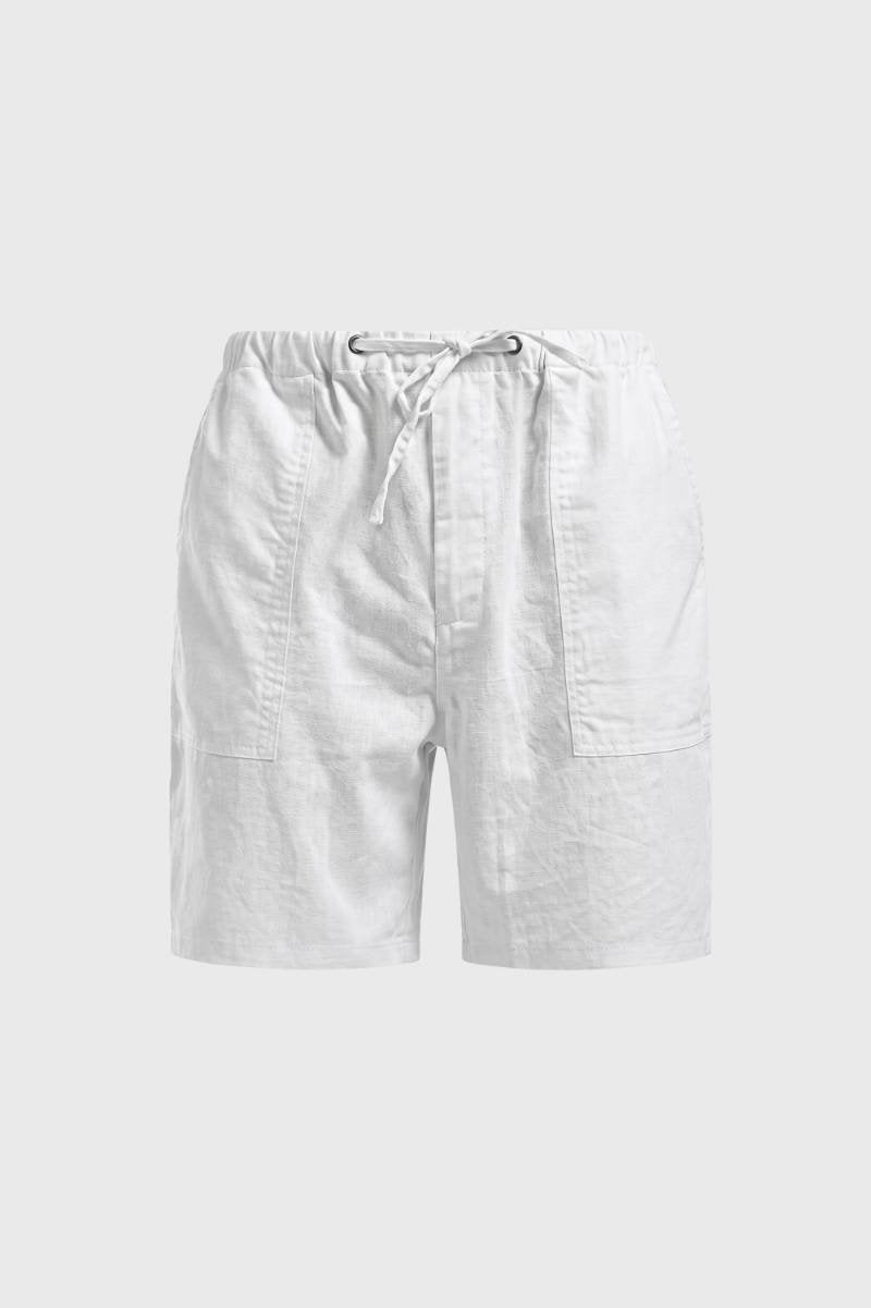 Short Homme - Coupe Décontractée avec Poches Cargo | Confort — Blanc