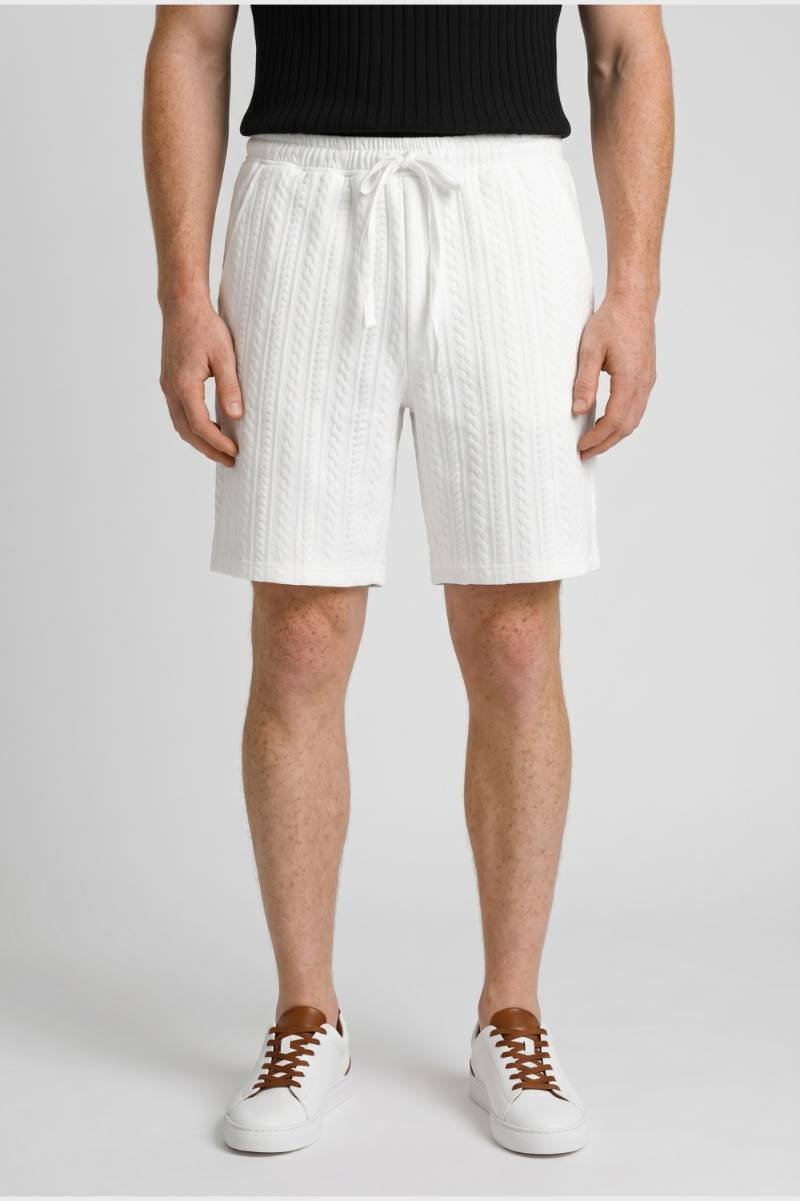Short Homme - Texturé avec Cordon de Serrage | Décontracté — Blanc