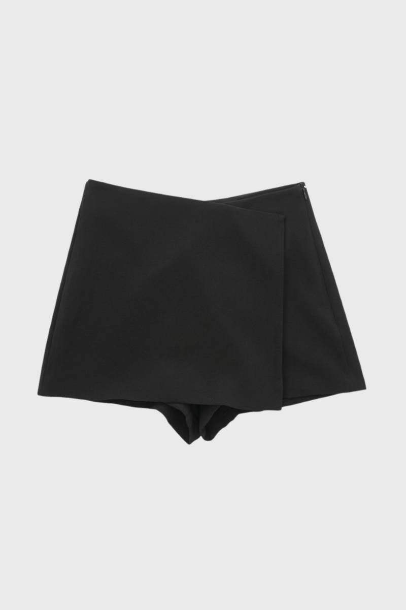 Short-Jupe Mini Femme - Asymétrique Taille Haute | Élégant — Noir