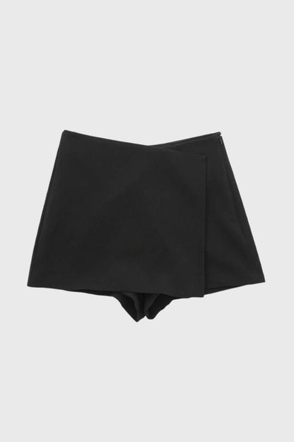 Short-Jupe Mini Femme - Asymétrique Taille Haute | Élégant — Noir