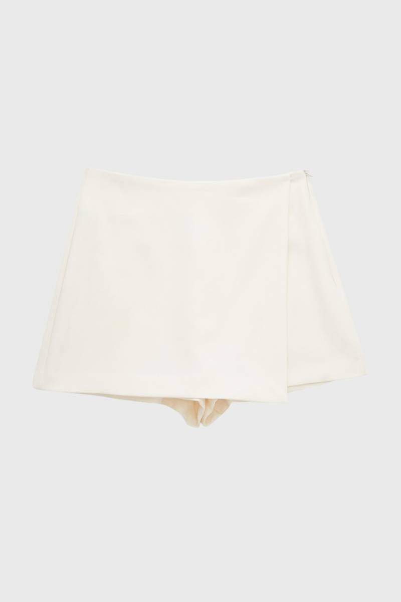 Short-Jupe Mini Femme - Asymétrique Taille Haute | Élégant — Blanc
