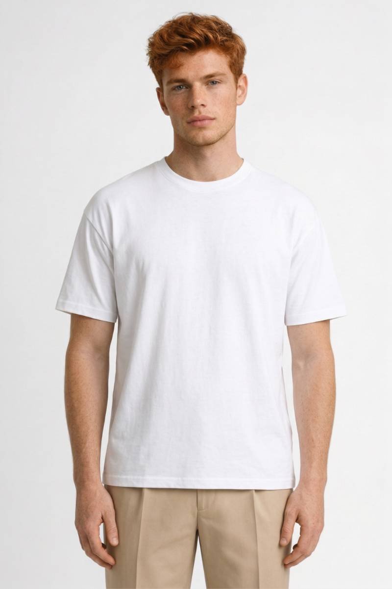 T-Shirt Homme - Basique Col Rond | Coupe Décontractée - Blanc
