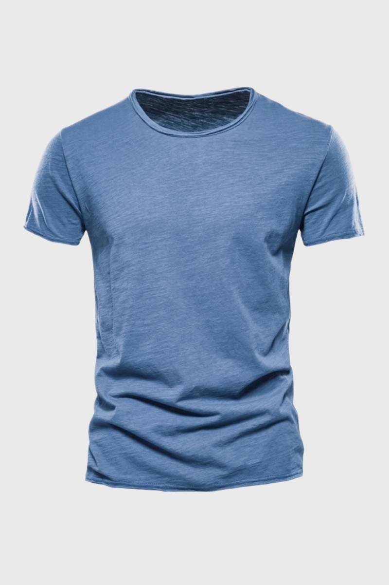 T-Shirt Homme - Décontracté | Coton Doux pour Été - Bleu