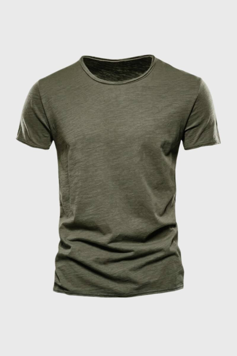 T-Shirt Homme - Décontracté | Coton Doux pour Été - Olive