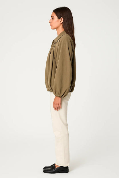 Vestes Mi-Saison | Veste zippée à volume bouffant femme | Coupe fluide et stylée