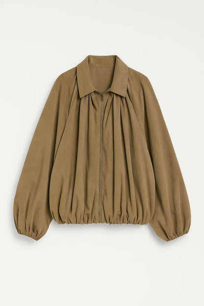 Vestes Mi-Saison | Veste zippée à volume bouffant femme | Coupe fluide et stylée