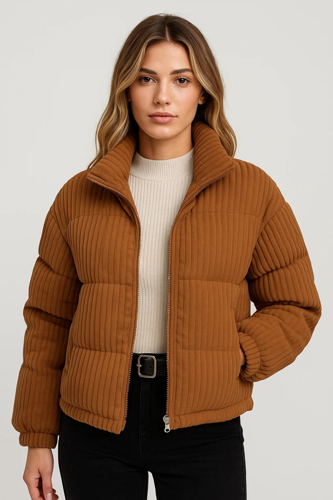 Doudounes Côtelées | Veste matelassée courte femme | Style décontracté et chaleur optimale