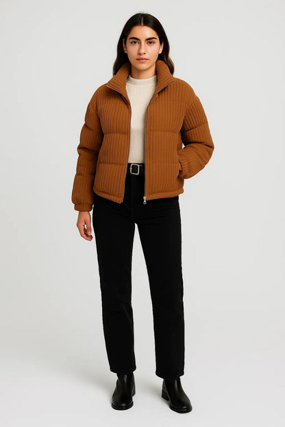 Doudounes Côtelées | Veste matelassée courte femme | Style décontracté et chaleur optimale