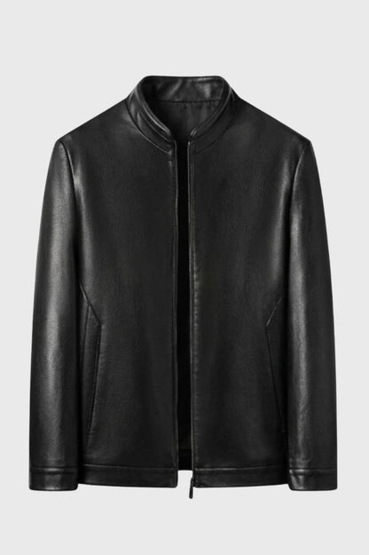 Veste Homme - Col Montant avec Fermeture Éclair | Style - Noir