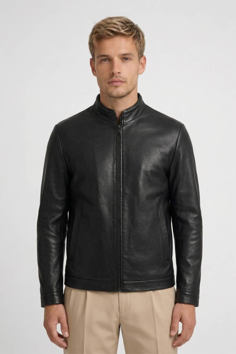 Veste Homme - Col Montant avec Fermeture Éclair | Style - Noir