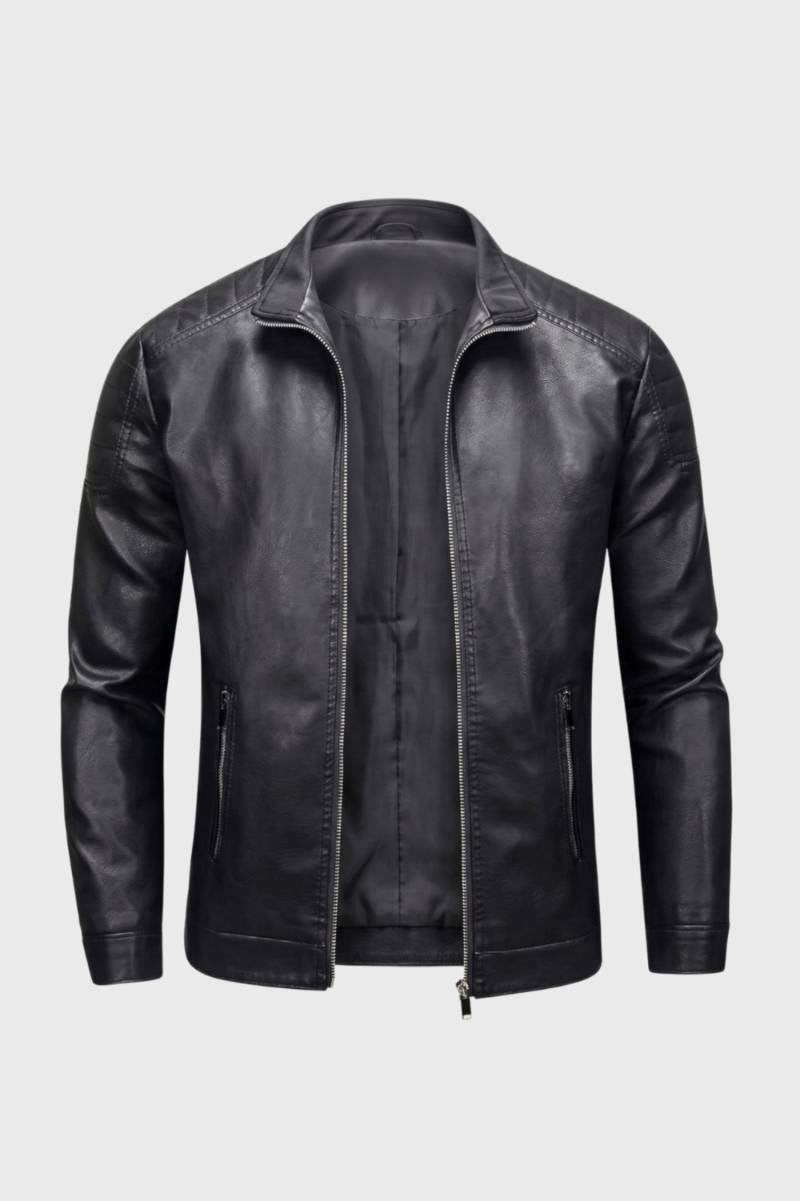 Veste Homme - Col Montant avec Fermeture Zip | Moderne - Noir