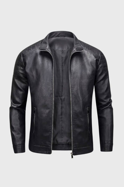 Veste Homme - Col Montant avec Fermeture Zip | Moderne - Noir