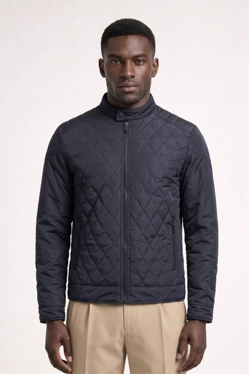 Veste Homme - Matelassée Coupe Moderne Col Montant | Casual — Marine