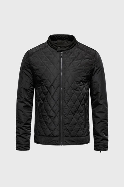 Veste Homme - Matelassée Coupe Moderne Col Montant | Casual — Noir