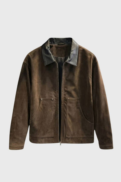 Veste Homme - Style Aviateur avec Fermeture Zip | Moderne - Olive