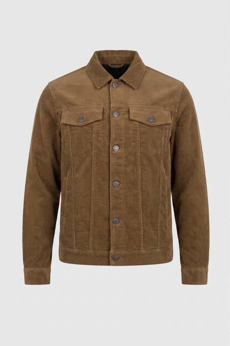 Veste Homme - Style Décontracté Côtelé avec Boutons | Moderne — Marron