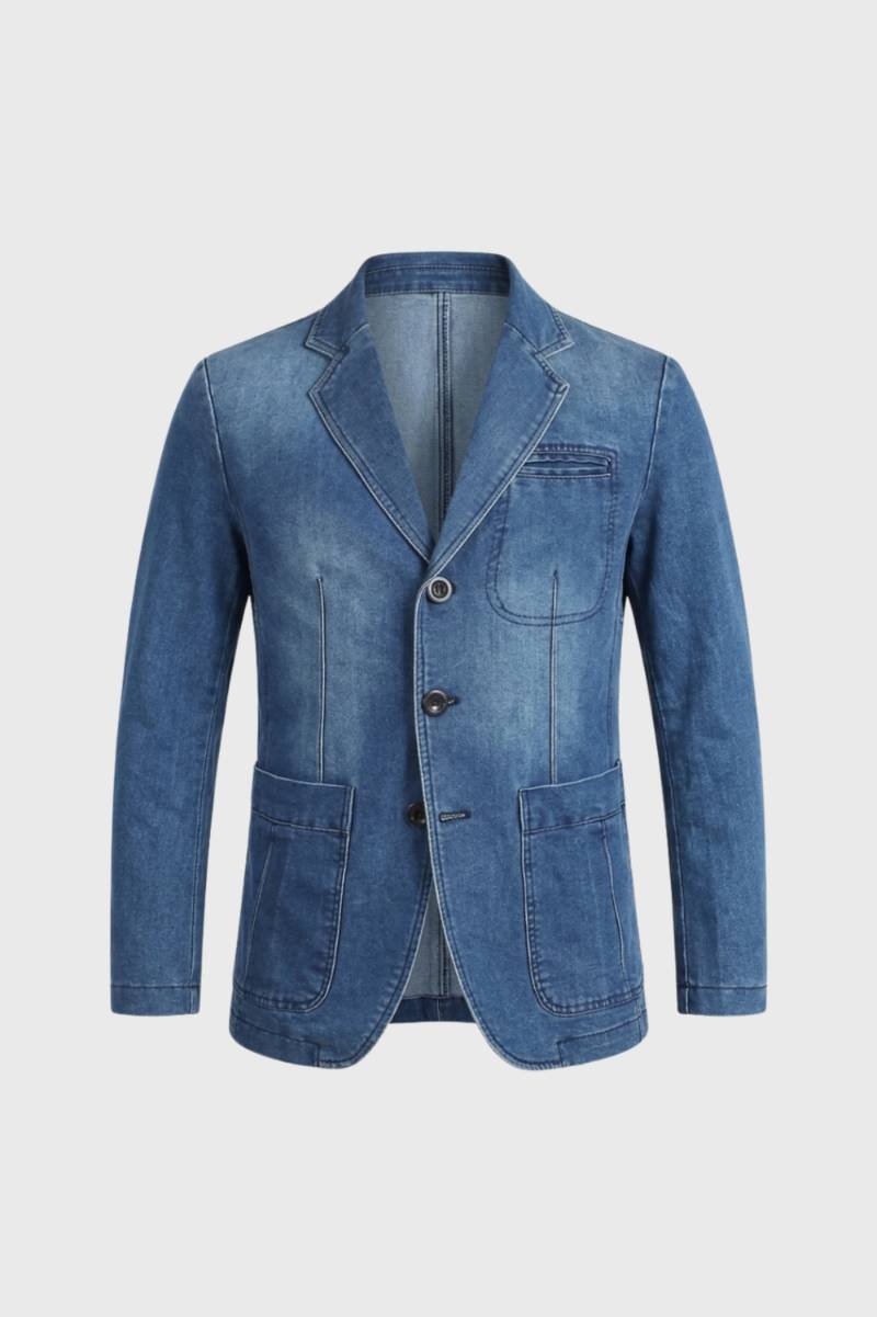 Veste Homme - Style Décontracté Effet Délavé | Moderne — Bleu Clair