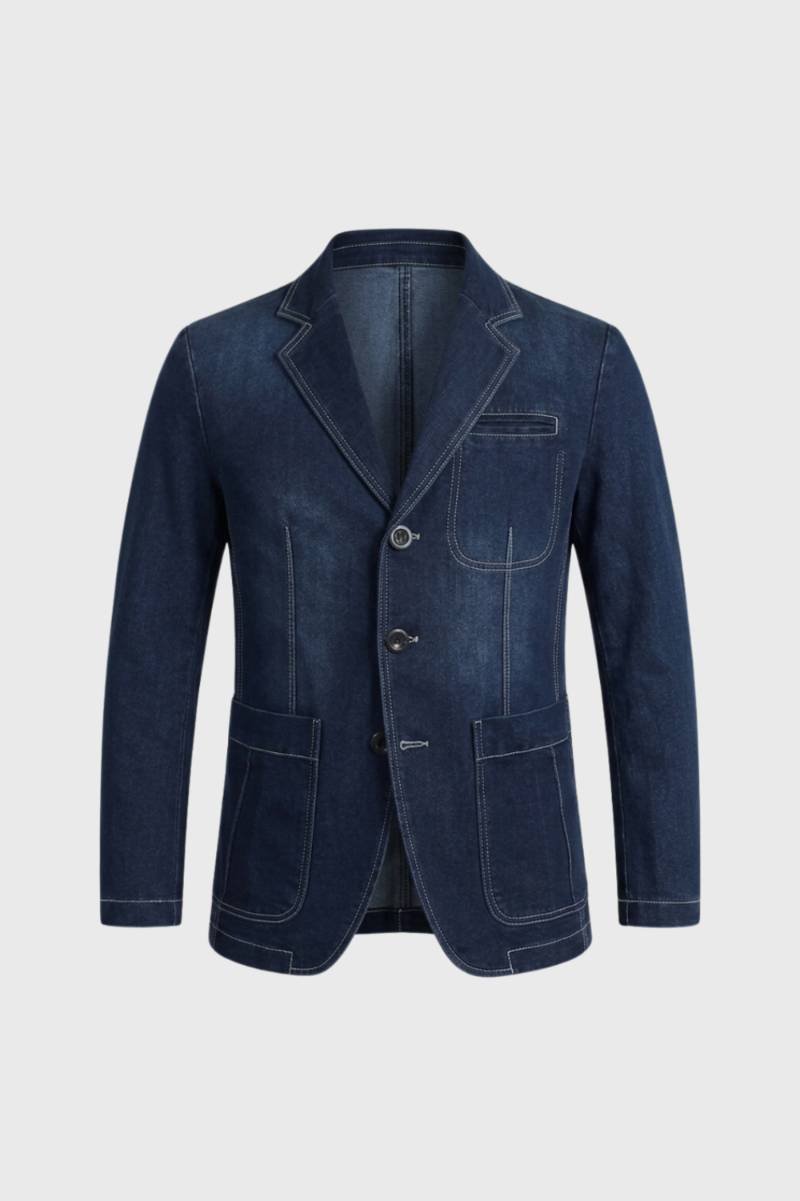 Veste Homme - Style Décontracté Effet Délavé | Moderne — Bleu Foncé
