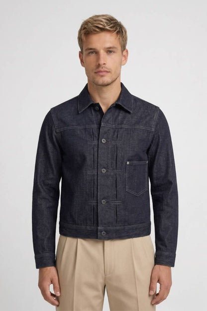 Veste Homme - Style Workwear avec Surpiqûres | Casual — Bleu Foncé