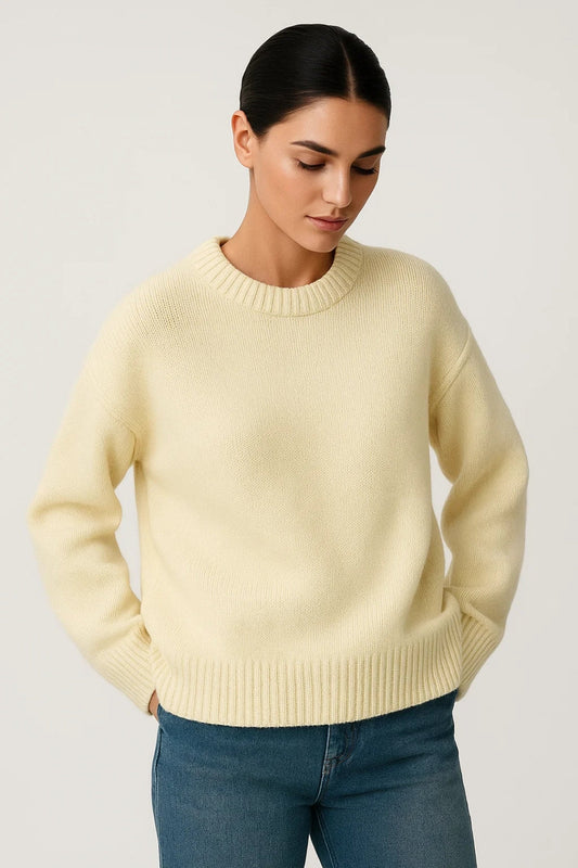 Pull Minimaliste Femme | Pull Col Rond Classique | Doux et Confortable
