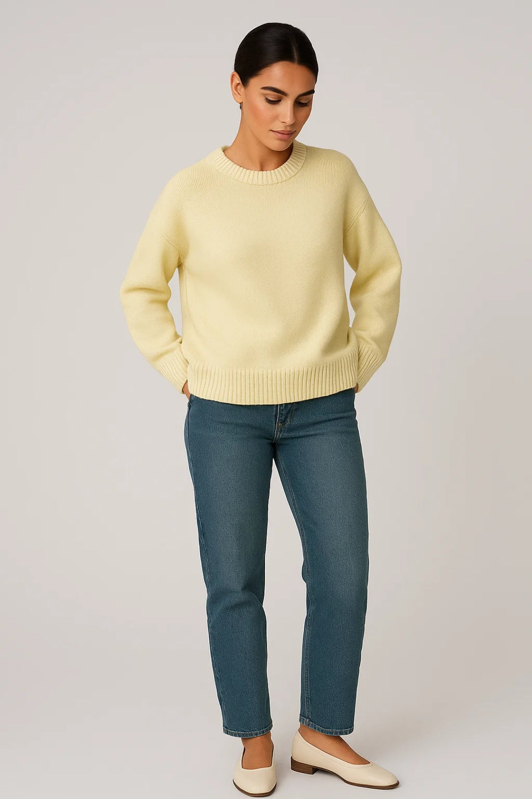 Pull Minimaliste Femme | Pull Col Rond Classique | Doux et Confortable